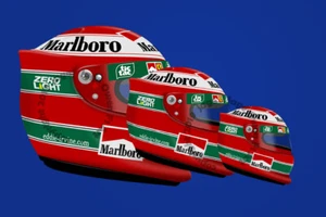 x2 Eddie Irvine Ferrari F310B F1 1997 casco pegatina vinilo - Scuderia GP - Imagen 1 de 4