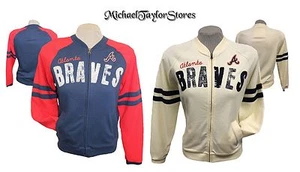 Atlanta Braves Women Medium Full-Zip Cloth Sweater Bedazzle Logo MLB - Picture 1 of 15