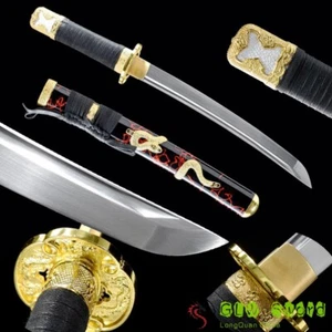 Manganstahl Japan Schwert Tanto Dolch Messer Legierung Tsuba Scharfe Klinge Handgefertigt - Bild 1 von 9