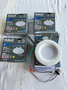 (4) Halo LT4069FS1EWHR 4” Recessed LED Baffle Downlight 5000k 600 Lumens - Picture 1 of 6