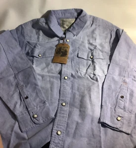 Camisa de mezclilla Jack South London Talla M Melong Western Blanca Perla a presión - Nueva con etiquetas - - Imagen 1 de 8