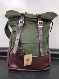 Duluth Pack Deluxe Roll-Top Scout Pack Olive Drab Leather - Picture 1 of 6