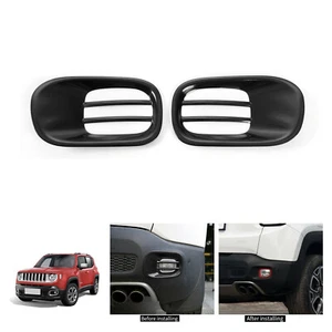 For 2015-2022 Jeep Renegade Iron Rear Bumper Reflector Fog Lamp Cover Trim Black - Picture 1 of 9