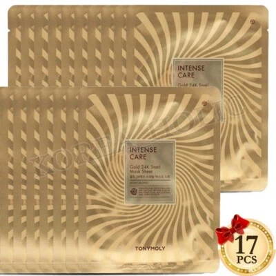 TONYMOLY Intensive Care Gold 24K Snail Masks 17pcs Korean Cosmetics K-Beauty NEW - Image 1 of 4