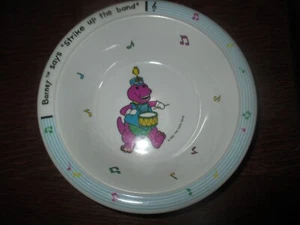 Cuenco de melamina vintage Barney el dinosaurio púrpura strike up the band - años 90 - Imagen 1 de 2