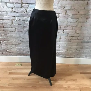 Giorgio Armani Women's Eveing Skirt Black Flat Front Long Side Vent 42 - Picture 1 of 4
