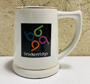 Vintage Breckenridge Logo Coffee Mug Beer Stein Lewis Bros Ceramics Inc RARE - Picture 1 of 5
