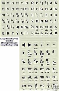 Autocollants clavier anglais grand impression avec lettres noires - Photo 1/1