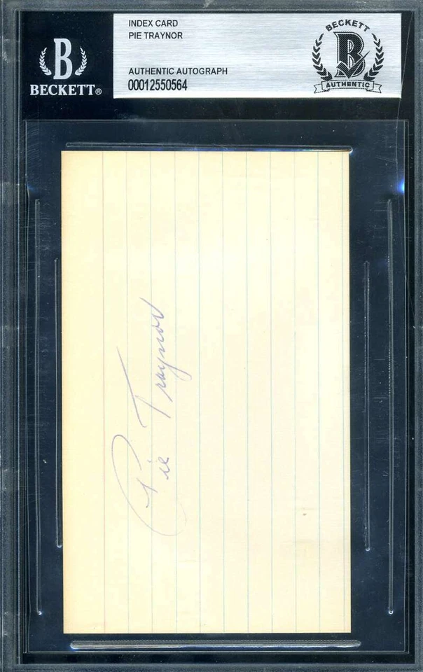 Карточка с автографом Pie Traynor BAS Beckett сертификат подлинности 3x5 - Изображение 1 из 1