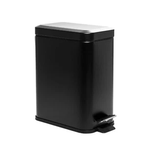 Farmhouse Bathroom Trash Can Black Bathroom Trash Can With Lid And Pedal For Rus - Picture 1 of 5