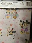 VTG Valentines Mickey Minnie Wrapping Paper Gift Wrap Buzza Gibson Hearts Tennis