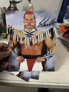 PRO WRESTLING CRATE TATANKA 8X10 AUTOGRAPHED PHOTO EXCLUSIVE SEAL WWE WWF LEGEND - Picture 1 of 2