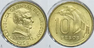 Uruguay 1968 10 Pesos 198532 combine shipping - Picture 1 of 3