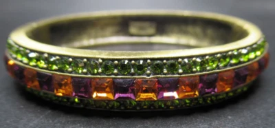 HEIDI DAUS Purple Orange & Green Crystal Hined Bangle Bracelet - Image 1 of 4