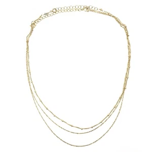 Zwei 1/20 14K GF Gold Filled Ketten Halskette und Verlängerer Perlenstationen geschichtet - Bild 1 von 6
