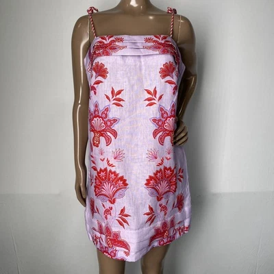 Mini Vestido Farm Rio Mujer Lila Púrpura Talla M Porcelana Jardín Lino Premium Foto 1 de 4