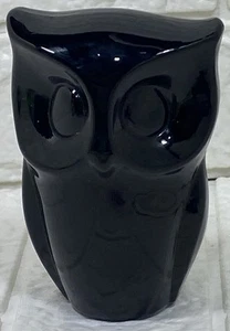 Vintage Stolzle Kristall Austria Black Art Glass Owl Paperweight Figurine 3” EUC - Picture 1 of 8