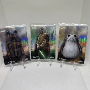 2025 Topps Chrome Star Wars Refractor Set 3 Porg Vetch Kelleran Beq - Picture 1 of 13