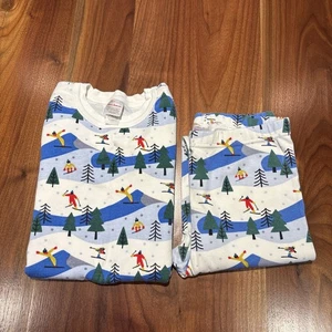 Hanna Andersson Boys Pajamas Ski Design Organic Cotton 2 Piece Size US 14 160 cm - Picture 1 of 4