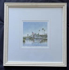 Signed Print 2/200 Golf Club House Boca Grande Florida A. Kushmir Artist Framed - Picture 1 of 7