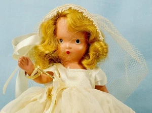 Nancy Ann Storybook Doll Bride #86 OB Bisque 5.5in Blonde Mohair Wig Vintage #5 - Picture 1 of 10