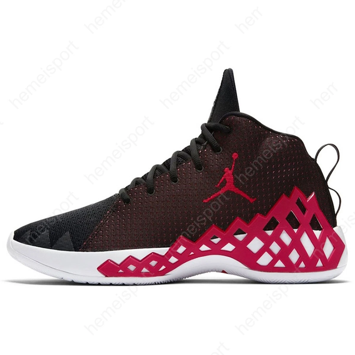 Jordan Jumpman Diamond Mid Black University Red for Sale