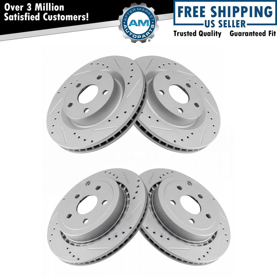 Front & Rear Brake Rotors Set For 2008-2009 Pontiac G8 Foto 1 de 4