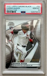 2025 Topps Chrome Black - Refractor 66/199 Darren Baker RC #56 PSA 10 - Picture 1 of 2