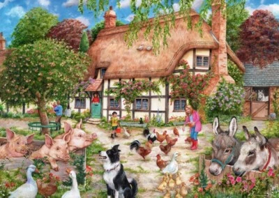 Ravensburger Farm Cottage by Debbie Cook 1000 piece scenic jigsaw puzzle - Image 1 of 3