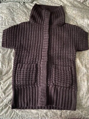 Suéter Top Beth Bowley Grueso Tejido Lana Capucha Cuello Marrón Talla P Foto 1 de 4