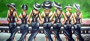 Print Poster Painting Art Horse Race Melbourne Cup COA Authentic By Andy Baker - Picture 1 of 3