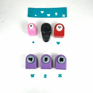 Paper Punch Lot of 6 Scrapbook Craft Card Making Heart Butterfly Flower Clover - Picture 1 of 8