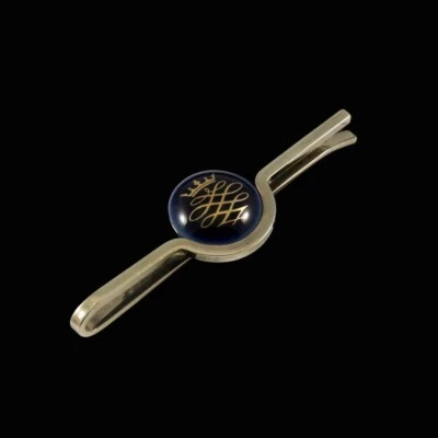 Georg Jensen / Royal Copenhagen. Gilded Sterling Silver Tie Clip with Porcelain. - Imagem 1 de 4