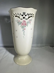 Vintage Lenox - Petite Rose Pedastal 7" Vase - USA - Netz mit Goldrand - Bild 1 von 12