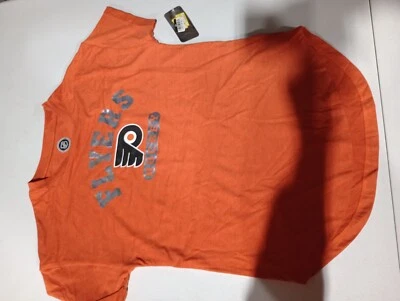NWT Girls Large 10/12 Orange NHL Philadelphia Flyers Short Sleeve Shirt!! F43 - Image 1 of 3