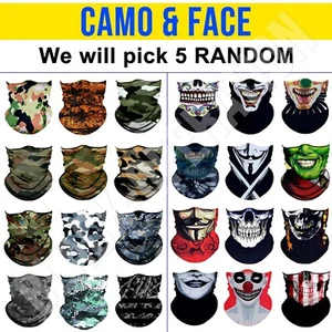 Balaclava Face Mask 5 pack Bandana Scarf Neck Gaiter Reusable UV Lot $6.25 - Picture 1 of 234