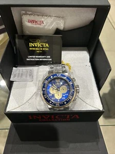 INVICTA 29760 Pro Diver Chronograph Date Blue Dial Stainless Men's Watch NWT - Picture 1 of 5