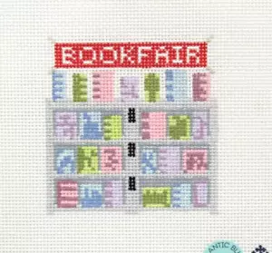Atlantic Blue Canvas Book Fair Sign Handpainted Needlepoint Canvas - Picture 1 of 1