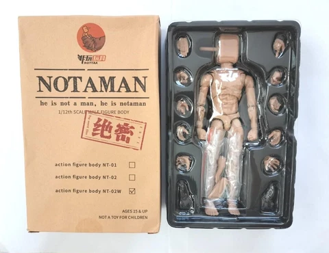 NT-02W: Nota Studio Notaman 1/12 scale male base body - Slim, Wide Shoulder type Cover