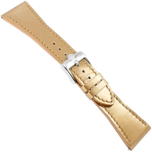 26mm Glam Rock Gold Bronze Patent Leather Handmade Watch Band SS Ez Pins, DEFECT - Picture 1 of 6