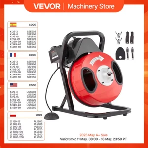 VEVOR Sturatubi Elettrico 12M X 1,27Cm Macchina per Pulizia Tubi Alimentazione M - Foto 1 di 12