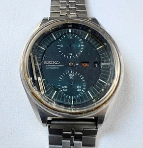 Orologio Cronografo Automatico SEIKO 6138-3002 Vintage Uomo JUMBO Quadrante Nero - Foto 1 di 10