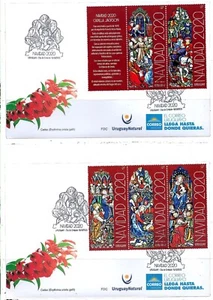 #35012B URUGUAY 2020 ART RELIGION CHRISTMAS MS FDC YV 3020-24 - Picture 1 of 1