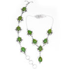 Green Avenuetrine 925 Silver Jewelry Necklace & Bracelet Set 18-20''
