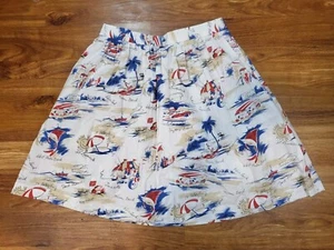 BROOKS BROTHERS SKIRT FLORIDA  SIZE 4 BEACH FISH FL CITIES BOATS RACE CARS NWT - Picture 1 of 3