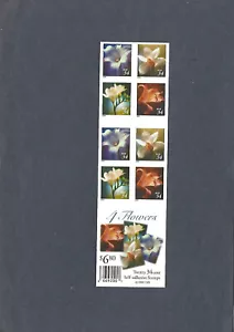 #3487-90 34c 4 FLOWERS BOOKLET PANE OF 20 STAMPS MNH UNFOLDED - Picture 1 of 1