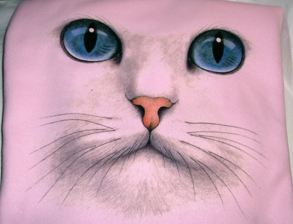 Sudadera polar manga larga cuello redondo "Cat Face - Blue Eyes" - Gildan (rosa) Foto 1 de 1