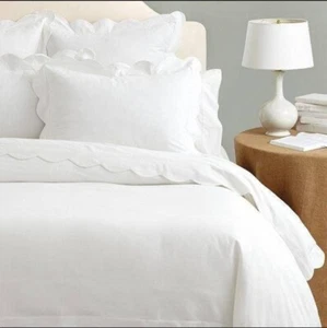 Scallop DesignTailor Made 360TC Cotton Super King 108x108"( 2Pillows+1Duvet Set) - Picture 1 of 1