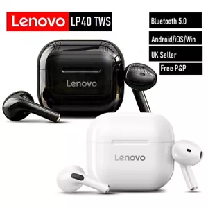 Lenovo LP40 TWS Earphones Bluetooth 5.0 Air Pods Wireless Headphones Earbuds - Picture 1 of 19