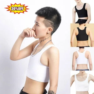 Gilet Mamboy Donna Fibbia Corta Seno Legante Seno Lesbica Trans 3 Corsetto UK - Foto 1 di 12